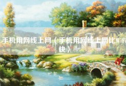 手机用网线上网（手机用网线上网比WiFi快）