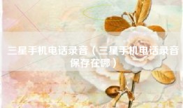 三星手机电话录音（三星手机电话录音保存在哪）