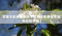 苹果手机更新系统（苹果手机更新系统电池耗电快）