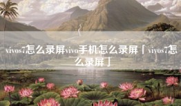 vivos7怎么录屏vivo手机怎么录屏「vivos7怎么录屏」