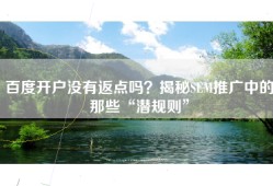 百度开户没有返点吗？揭秘SEM推广中的那些“潜规则”