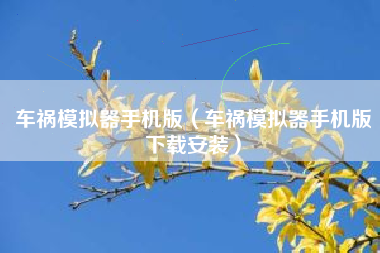 车祸模拟器手机版（车祸模拟器手机版下载安装）