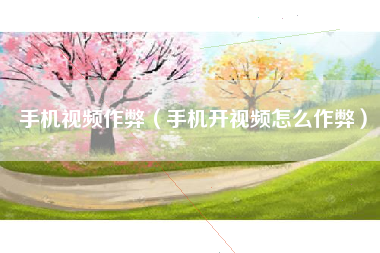 手机视频作弊（手机开视频怎么作弊）