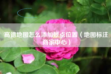 高德地图怎么添加景点位置（地图标注商家中心）